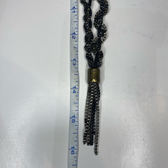Twisted blackened chain necklace. Mala style length. Statement piece ! - Picture 5 of 7